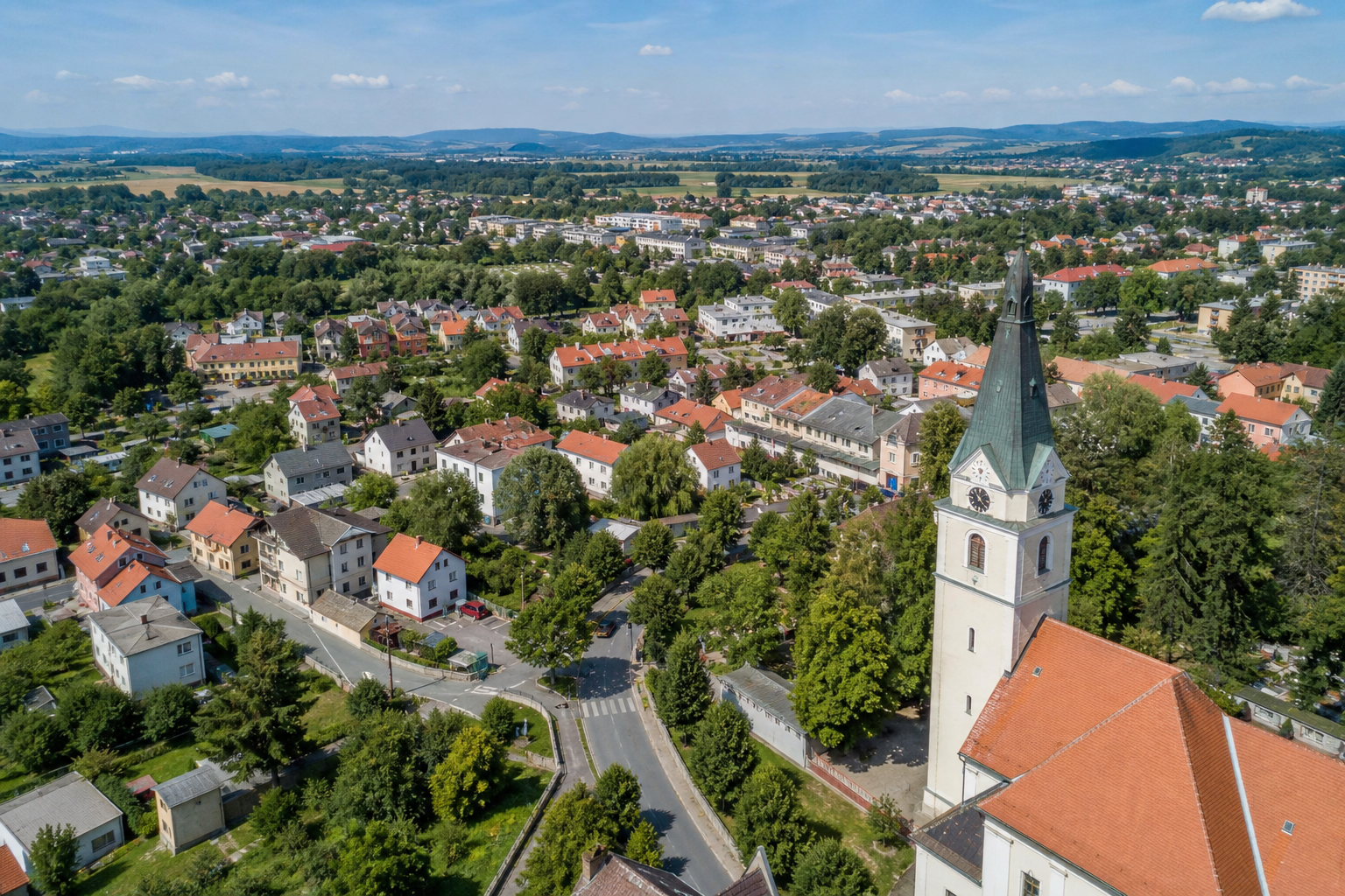 Pohled na město z výšky